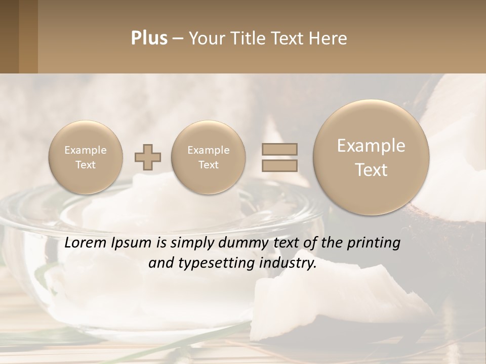 A Bowl Of Coconuts Next To A Cut In Half Coconut PowerPoint Template