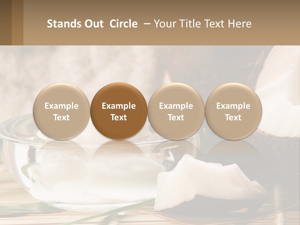 A Bowl Of Coconuts Next To A Cut In Half Coconut PowerPoint Template