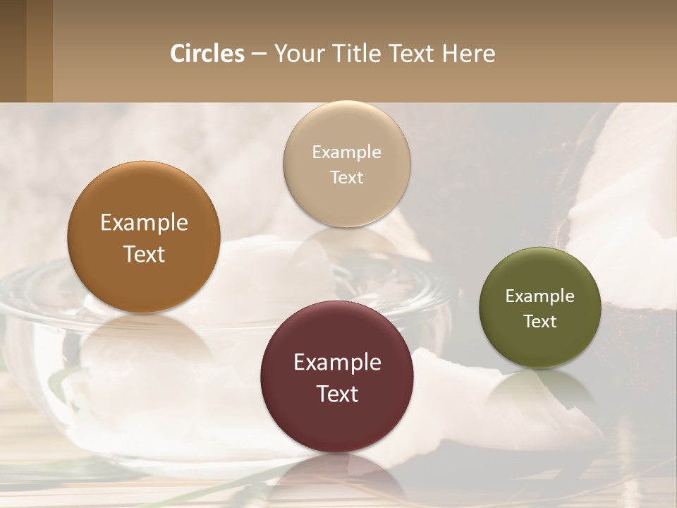 A Bowl Of Coconuts Next To A Cut In Half Coconut PowerPoint Template