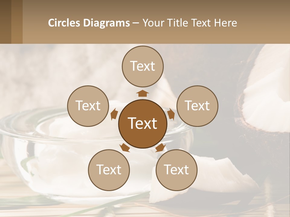 A Bowl Of Coconuts Next To A Cut In Half Coconut PowerPoint Template