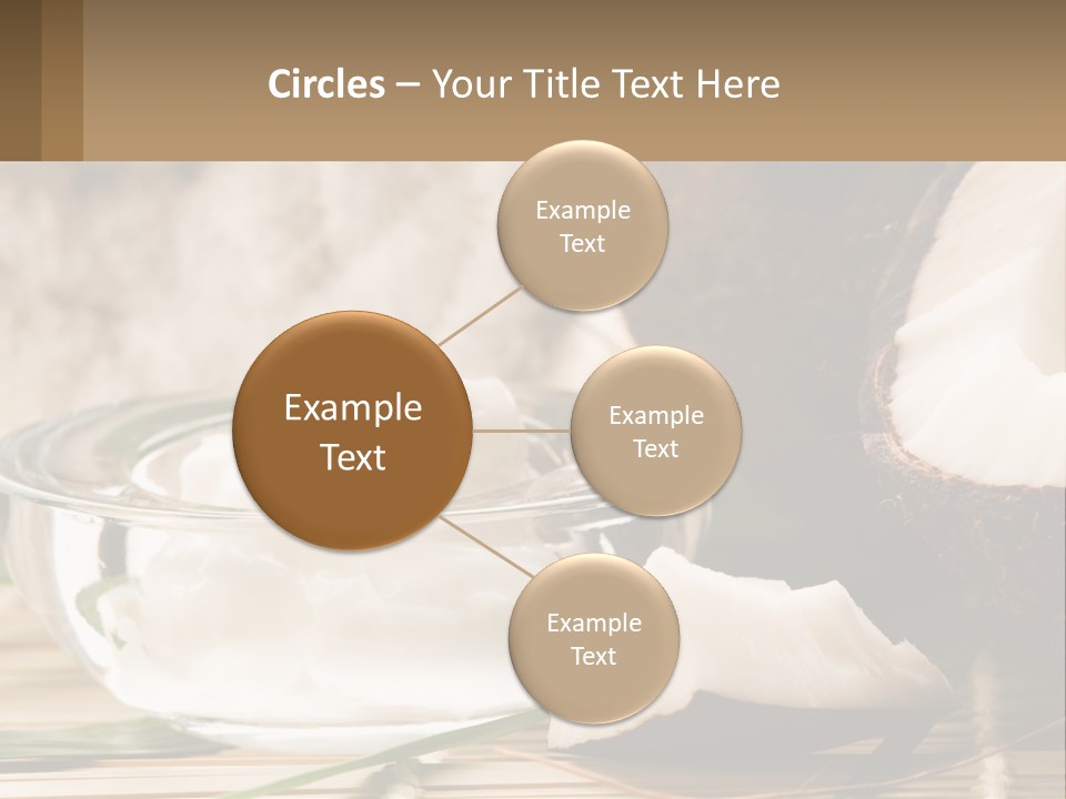 A Bowl Of Coconuts Next To A Cut In Half Coconut PowerPoint Template