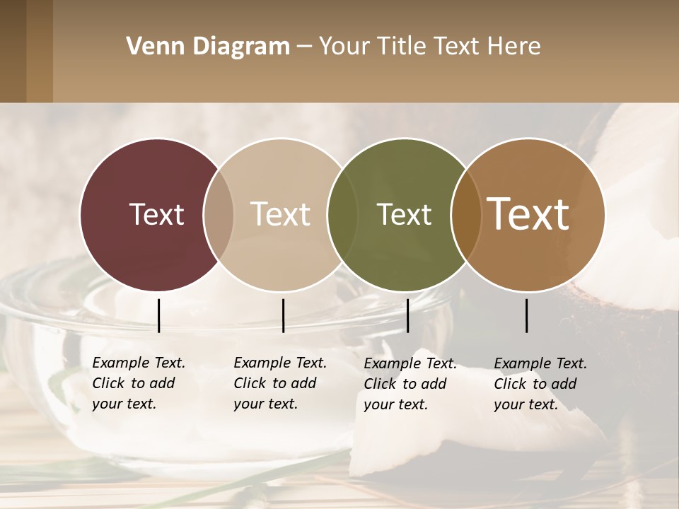 A Bowl Of Coconuts Next To A Cut In Half Coconut PowerPoint Template