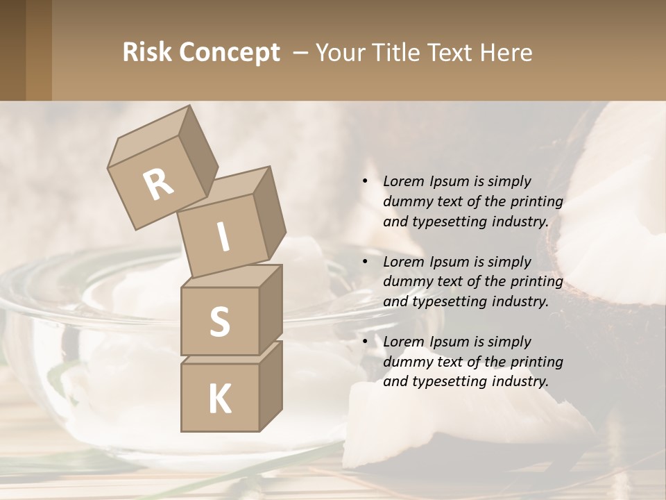 A Bowl Of Coconuts Next To A Cut In Half Coconut PowerPoint Template