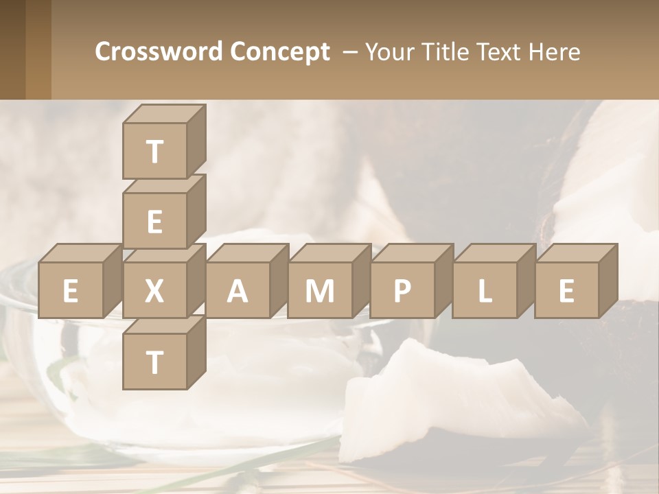 A Bowl Of Coconuts Next To A Cut In Half Coconut PowerPoint Template