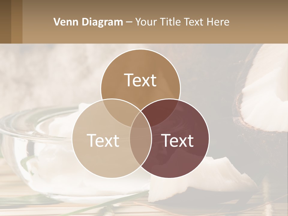 A Bowl Of Coconuts Next To A Cut In Half Coconut PowerPoint Template