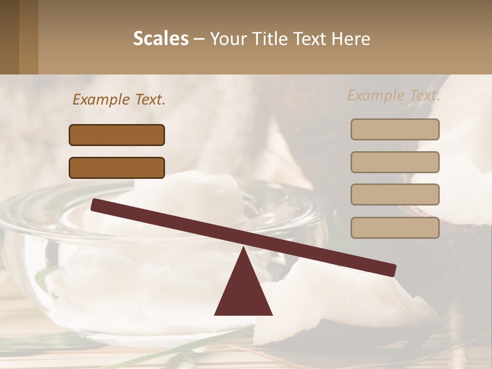 A Bowl Of Coconuts Next To A Cut In Half Coconut PowerPoint Template