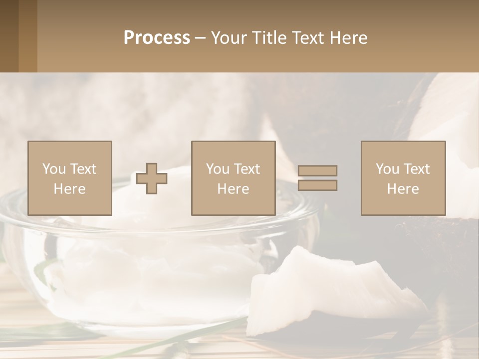 A Bowl Of Coconuts Next To A Cut In Half Coconut PowerPoint Template