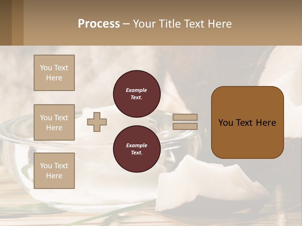 A Bowl Of Coconuts Next To A Cut In Half Coconut PowerPoint Template