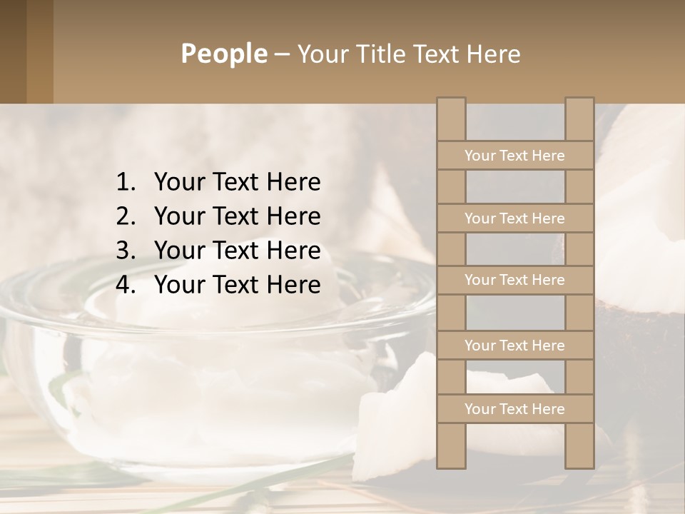 A Bowl Of Coconuts Next To A Cut In Half Coconut PowerPoint Template