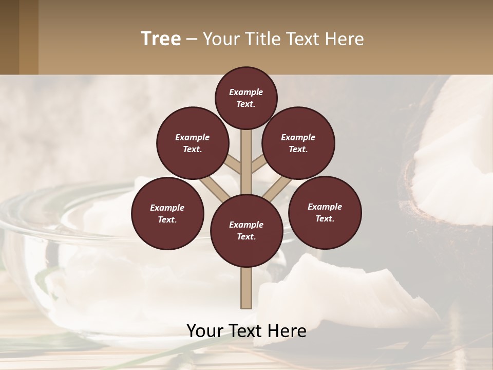 A Bowl Of Coconuts Next To A Cut In Half Coconut PowerPoint Template