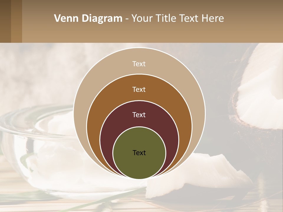A Bowl Of Coconuts Next To A Cut In Half Coconut PowerPoint Template