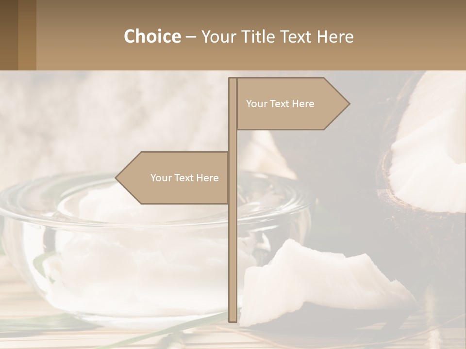 A Bowl Of Coconuts Next To A Cut In Half Coconut PowerPoint Template