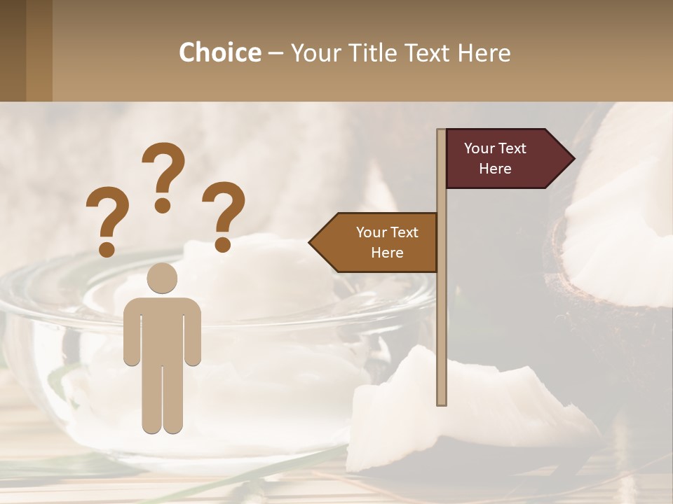 A Bowl Of Coconuts Next To A Cut In Half Coconut PowerPoint Template