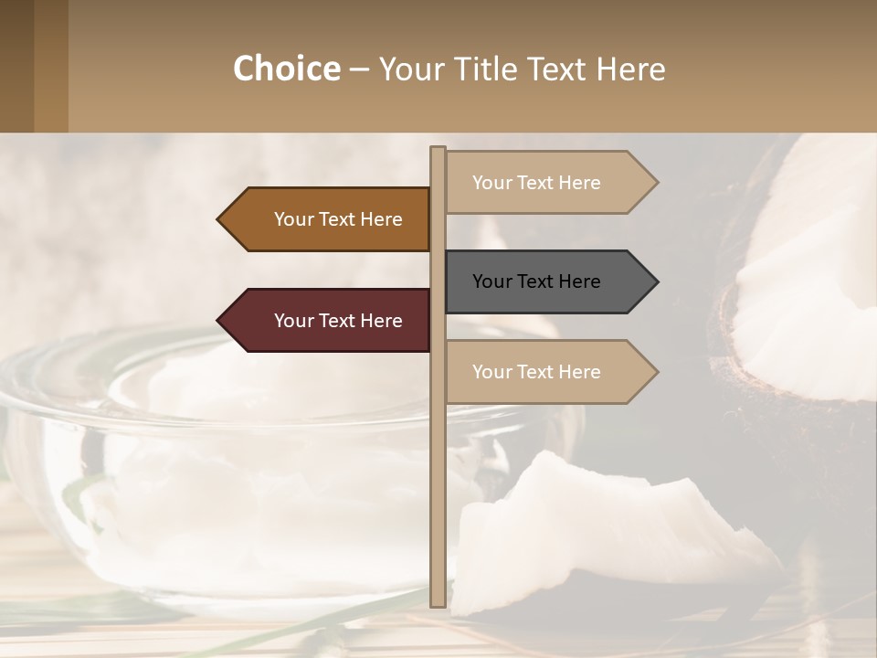 A Bowl Of Coconuts Next To A Cut In Half Coconut PowerPoint Template