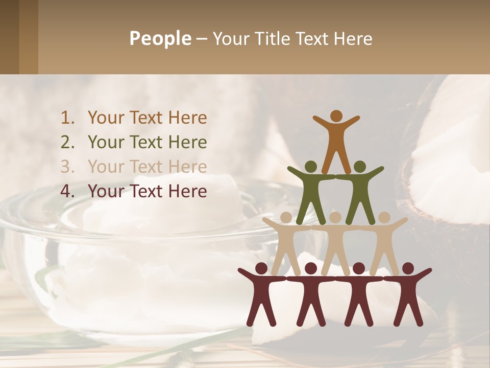 A Bowl Of Coconuts Next To A Cut In Half Coconut PowerPoint Template