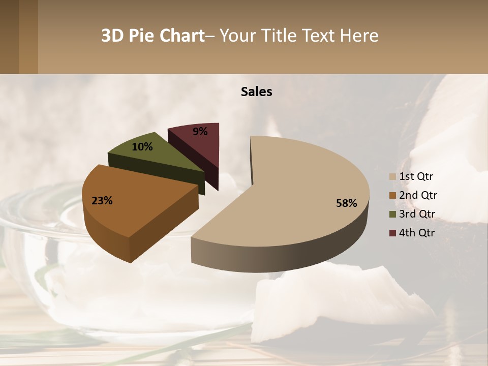 A Bowl Of Coconuts Next To A Cut In Half Coconut PowerPoint Template
