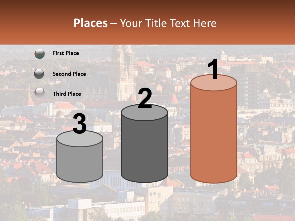 A Picture Of A City With A Church In The Background PowerPoint Template