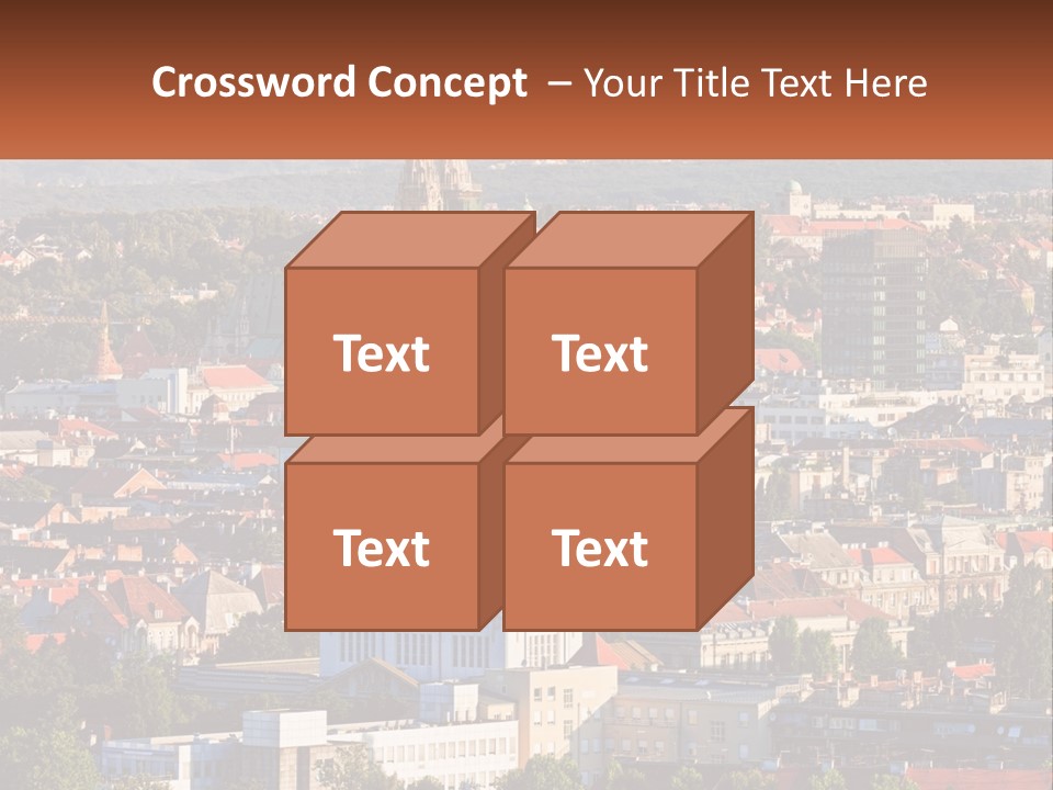 A Picture Of A City With A Church In The Background PowerPoint Template