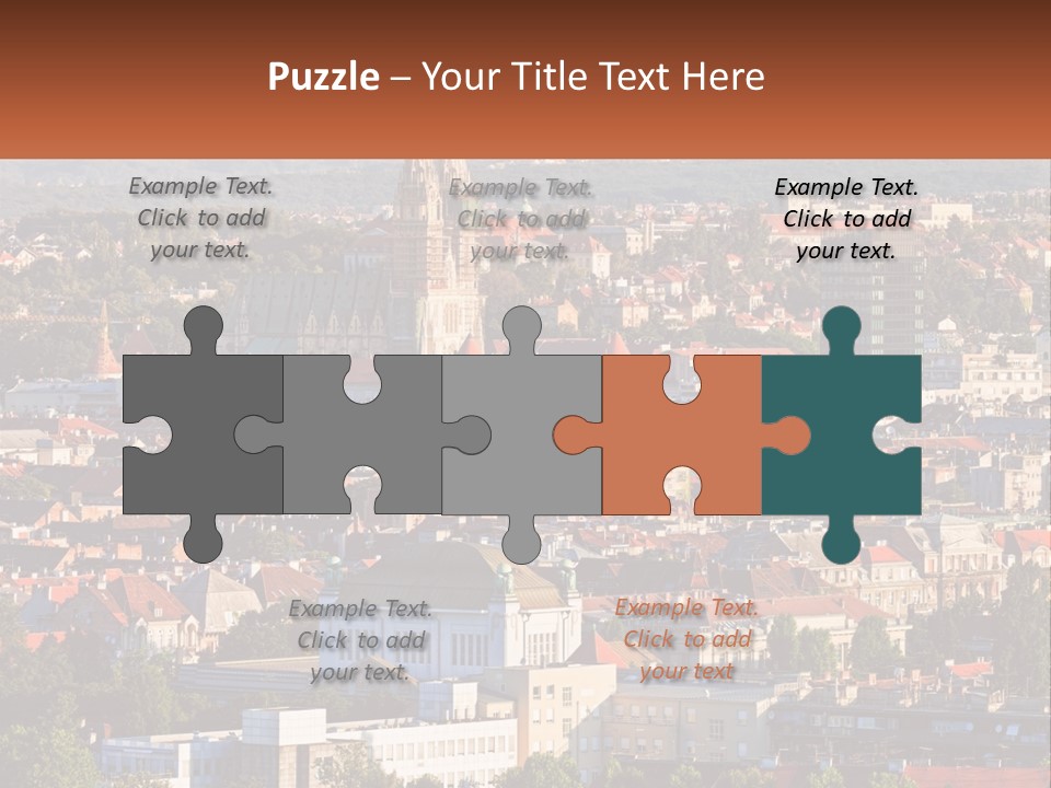 A Picture Of A City With A Church In The Background PowerPoint Template