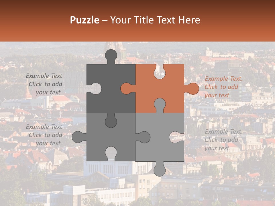 A Picture Of A City With A Church In The Background PowerPoint Template