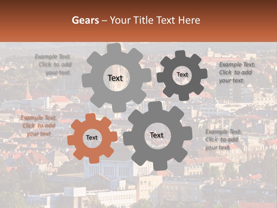 A Picture Of A City With A Church In The Background PowerPoint Template