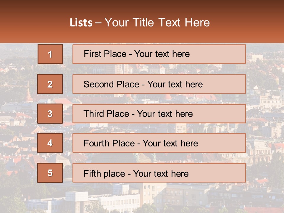 A Picture Of A City With A Church In The Background PowerPoint Template
