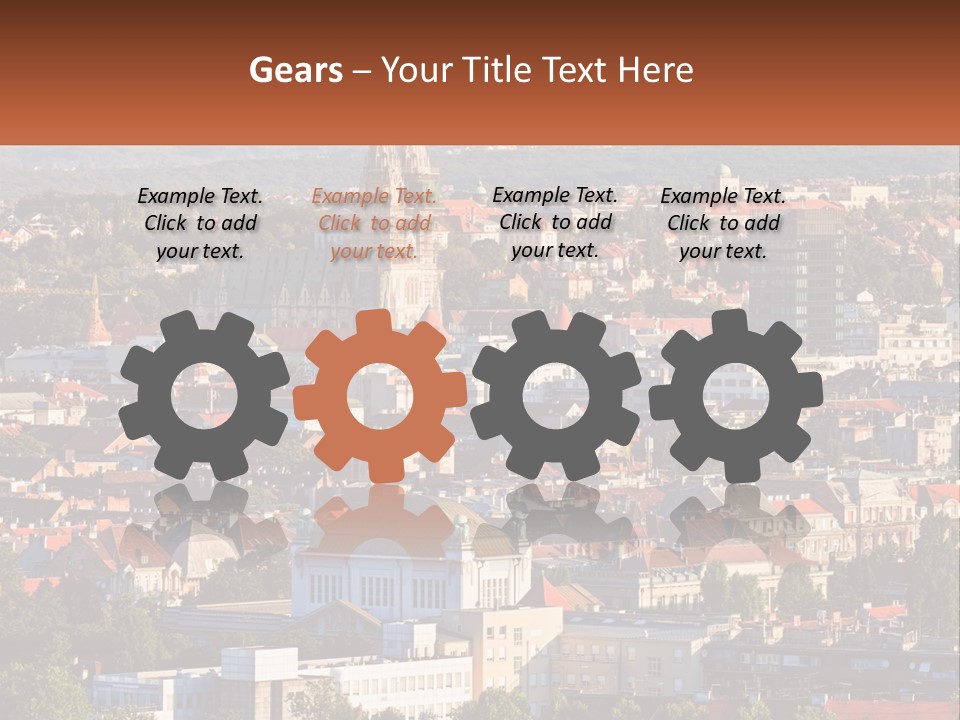 A Picture Of A City With A Church In The Background PowerPoint Template