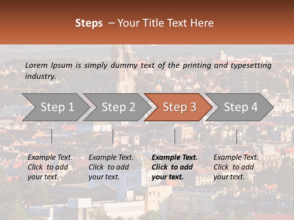 A Picture Of A City With A Church In The Background PowerPoint Template