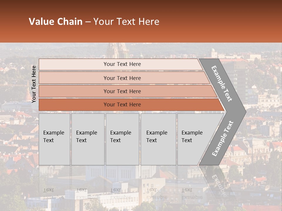 A Picture Of A City With A Church In The Background PowerPoint Template