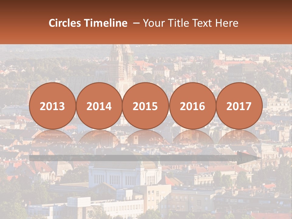 A Picture Of A City With A Church In The Background PowerPoint Template