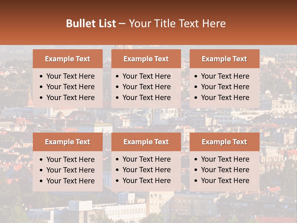 A Picture Of A City With A Church In The Background PowerPoint Template