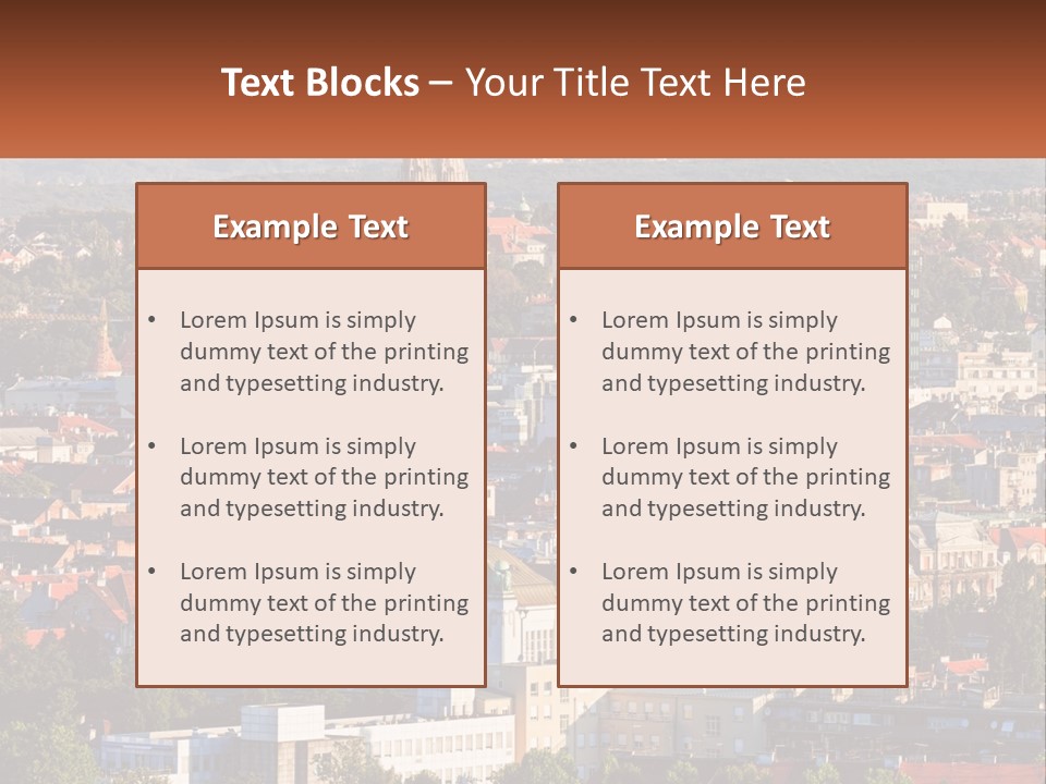 A Picture Of A City With A Church In The Background PowerPoint Template