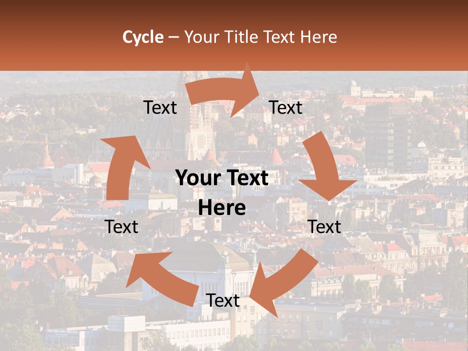 A Picture Of A City With A Church In The Background PowerPoint Template