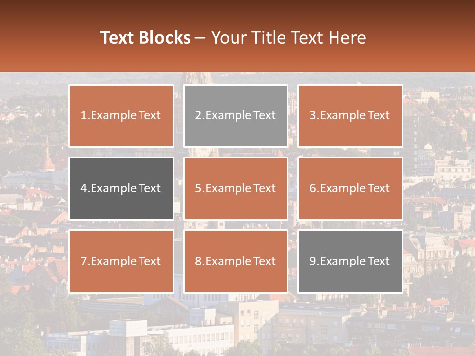 A Picture Of A City With A Church In The Background PowerPoint Template