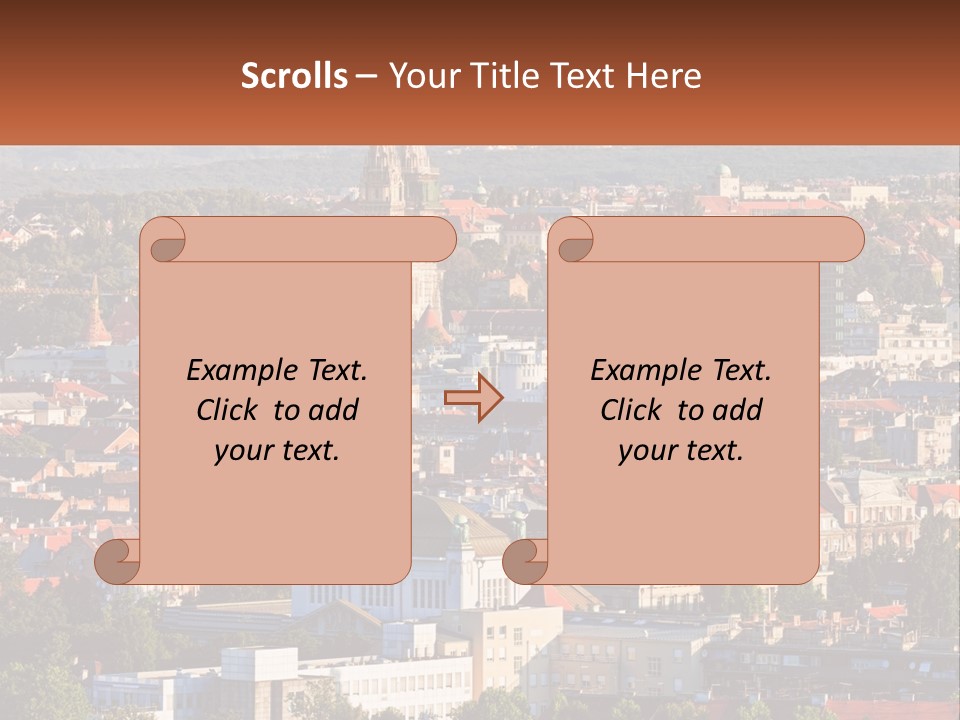 A Picture Of A City With A Church In The Background PowerPoint Template