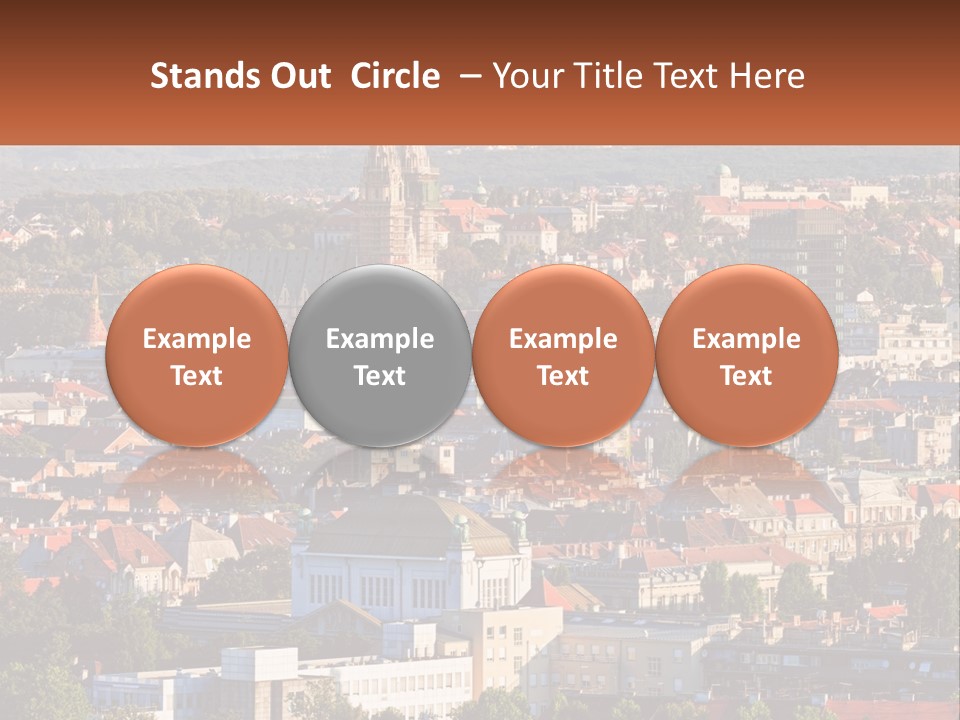 A Picture Of A City With A Church In The Background PowerPoint Template