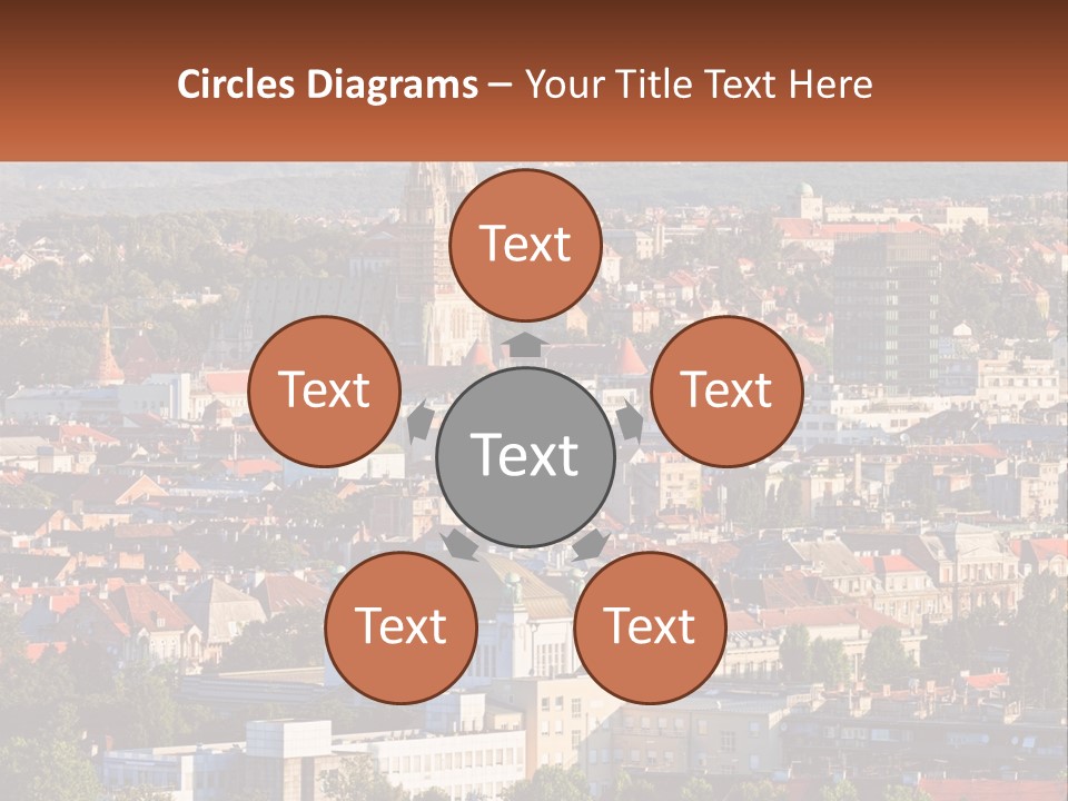 A Picture Of A City With A Church In The Background PowerPoint Template