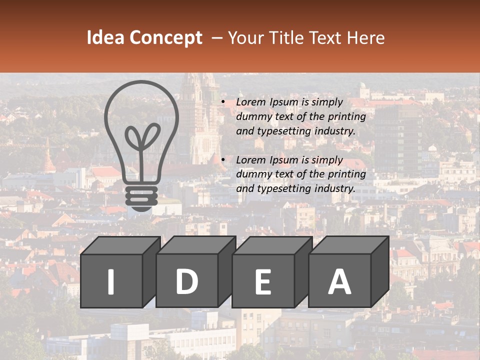 A Picture Of A City With A Church In The Background PowerPoint Template