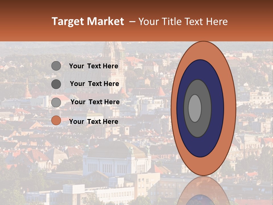 A Picture Of A City With A Church In The Background PowerPoint Template