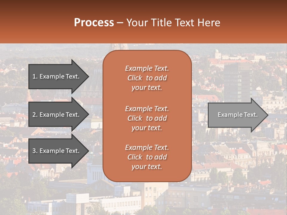 A Picture Of A City With A Church In The Background PowerPoint Template