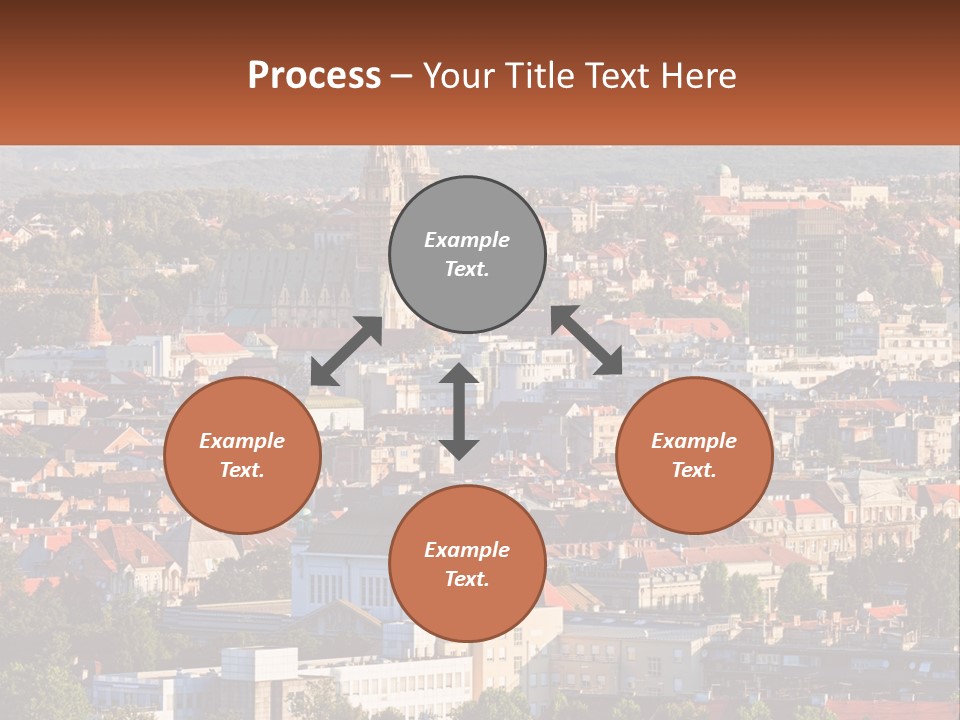 A Picture Of A City With A Church In The Background PowerPoint Template