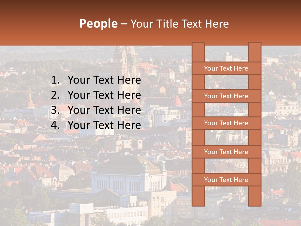 A Picture Of A City With A Church In The Background PowerPoint Template