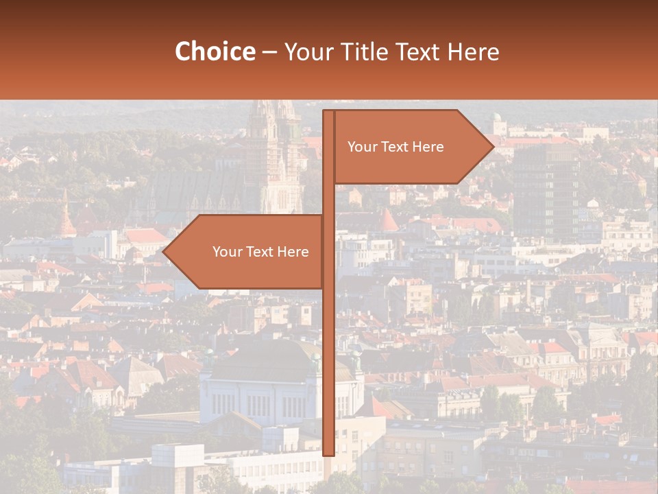 A Picture Of A City With A Church In The Background PowerPoint Template
