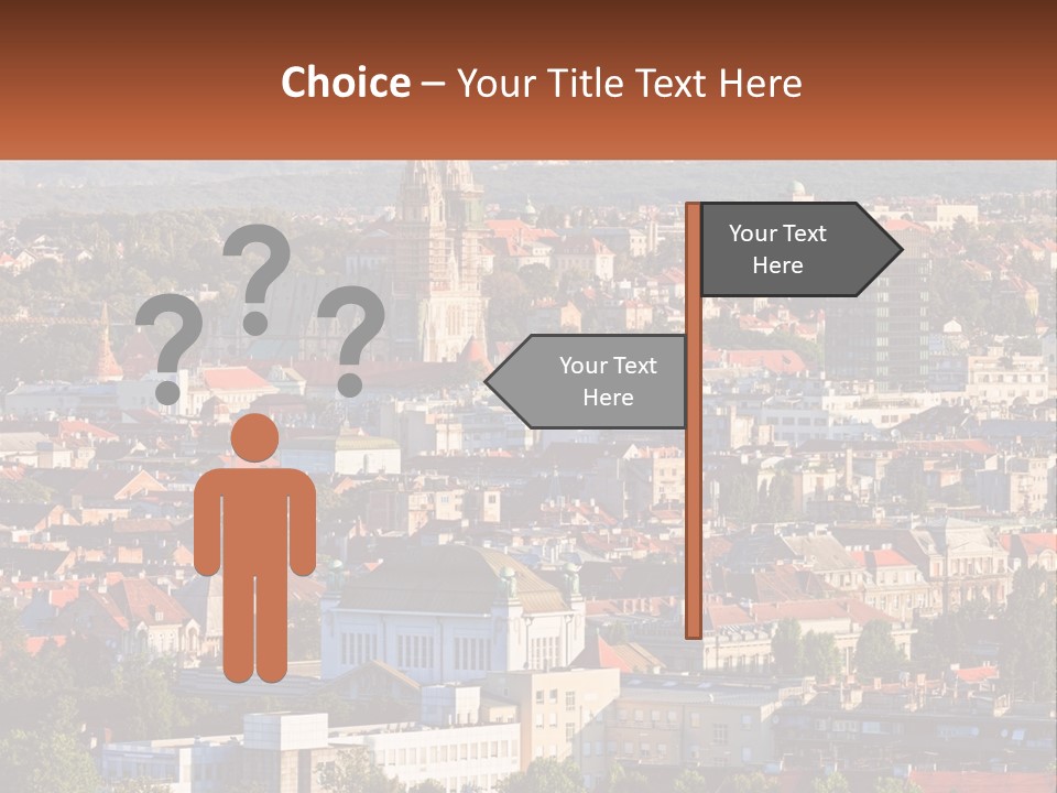 A Picture Of A City With A Church In The Background PowerPoint Template