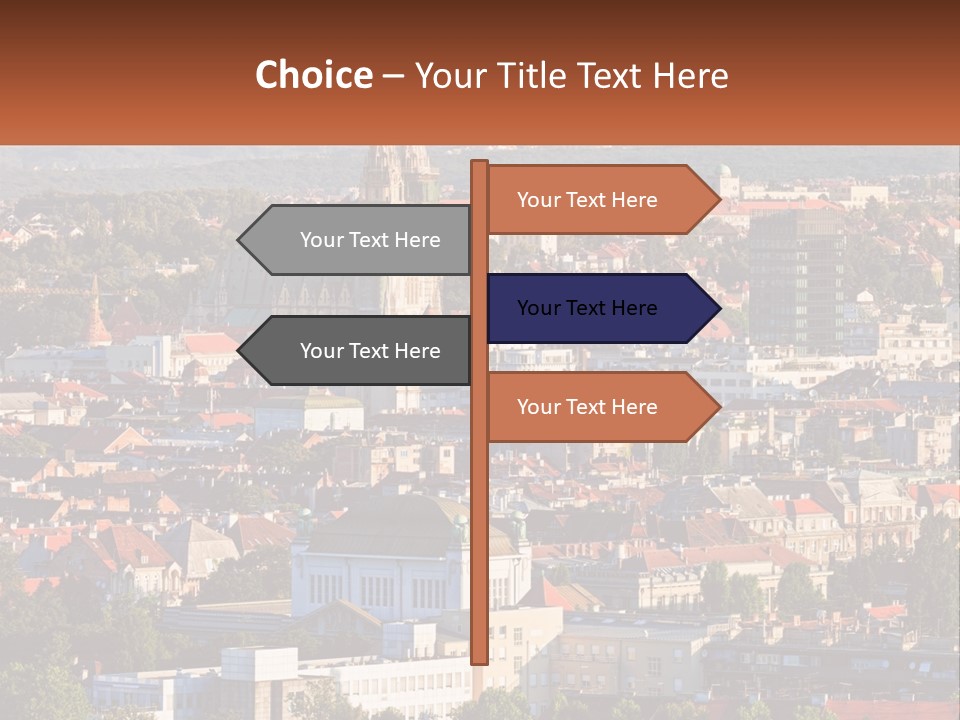 A Picture Of A City With A Church In The Background PowerPoint Template