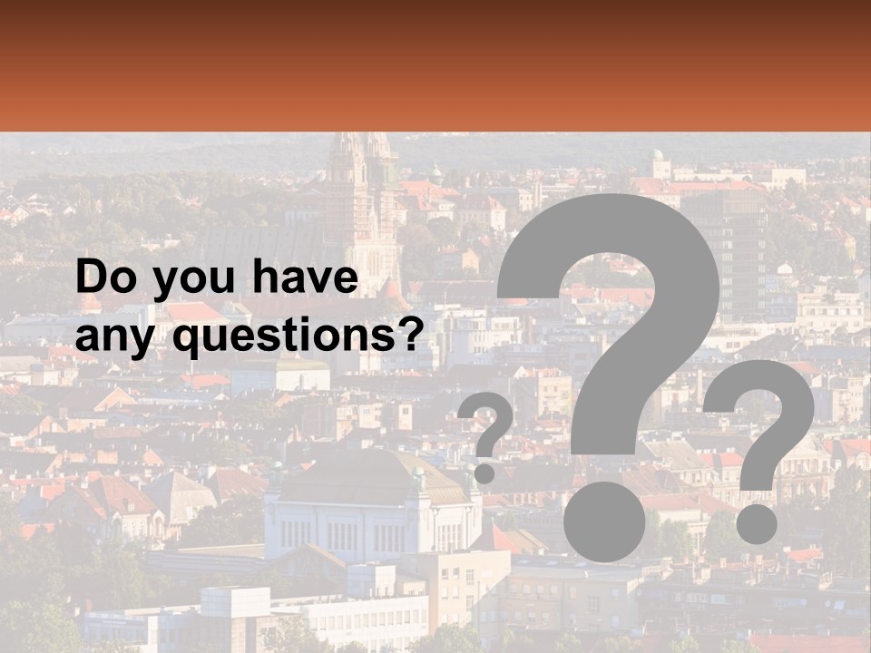 A Picture Of A City With A Church In The Background PowerPoint Template