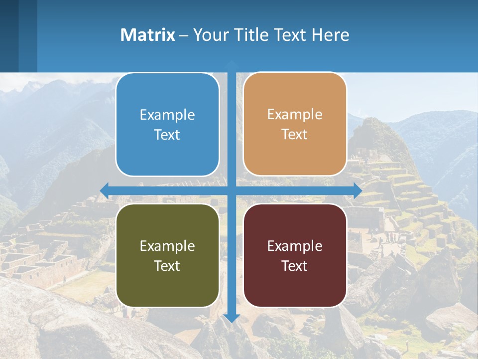 A View Of A Mountain Range With A Few Ruins In The Foreground PowerPoint Template