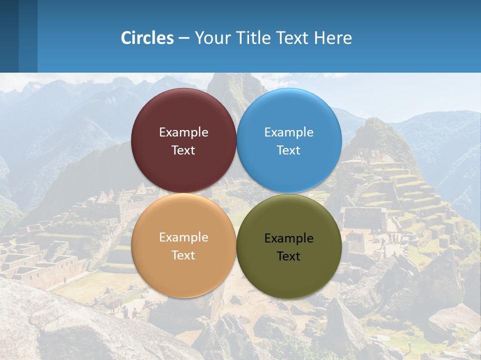 A View Of A Mountain Range With A Few Ruins In The Foreground PowerPoint Template