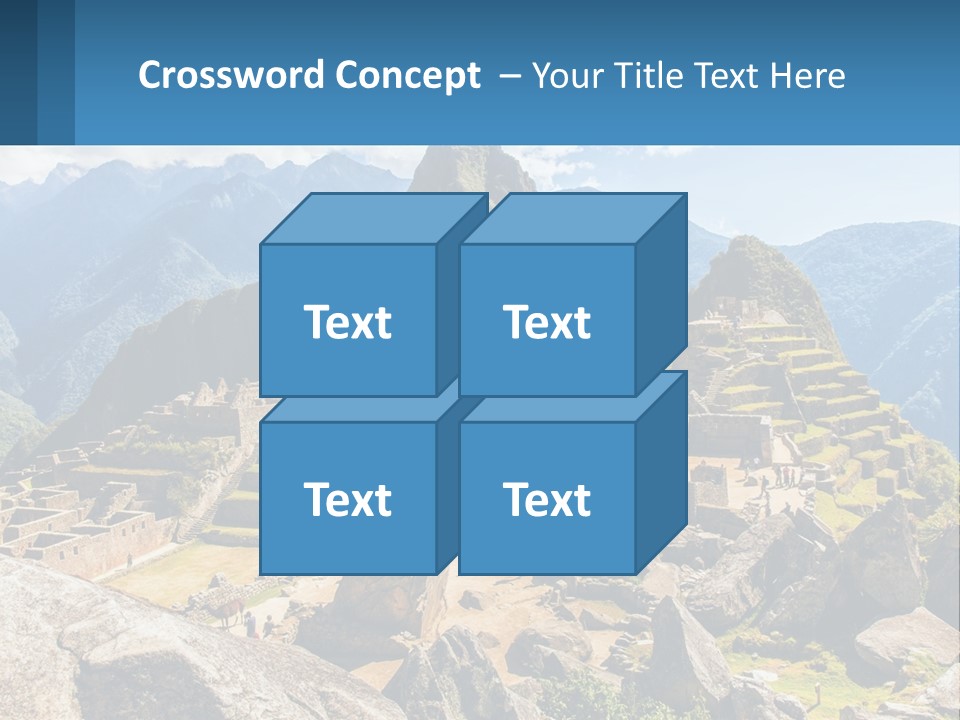 A View Of A Mountain Range With A Few Ruins In The Foreground PowerPoint Template