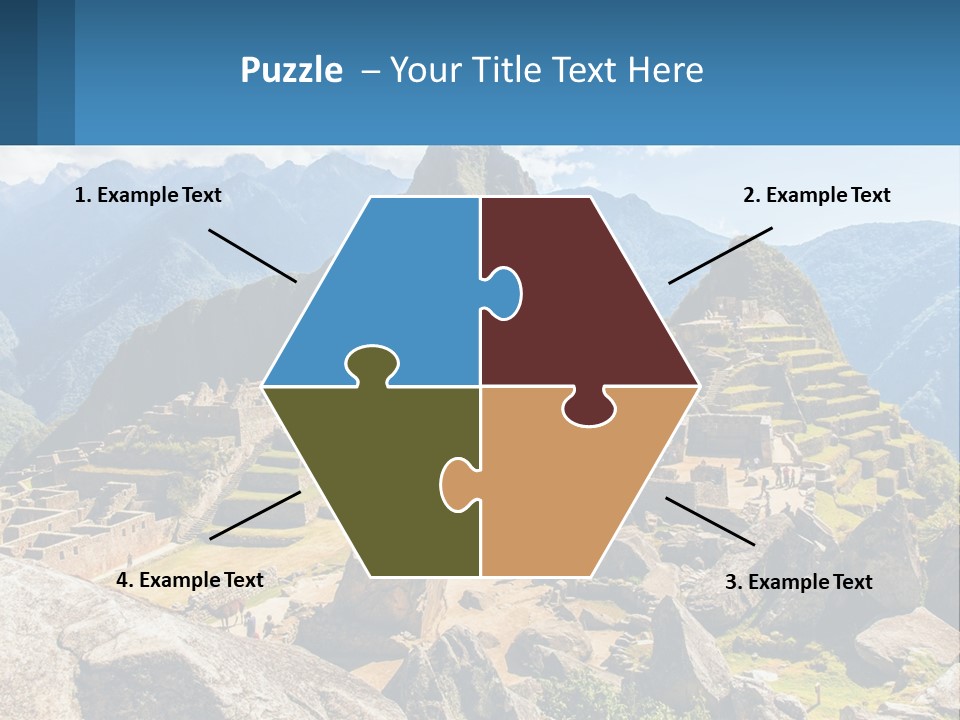 A View Of A Mountain Range With A Few Ruins In The Foreground PowerPoint Template
